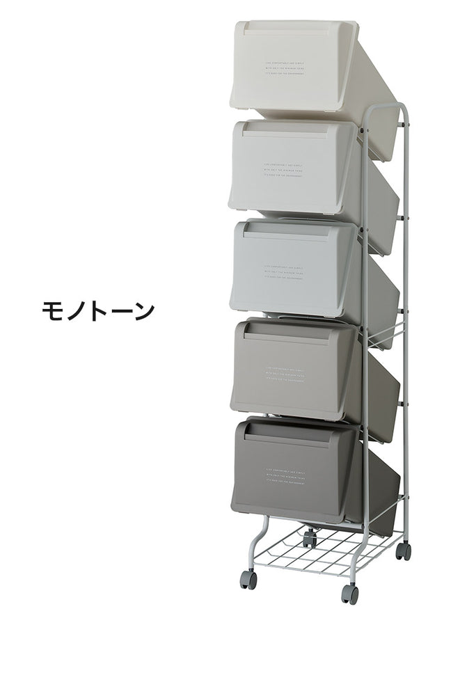 ゴミ箱 ごみ箱 縦型 21L×5分別 スリム 幅31.5cm 20L袋用 大容量 ダストボックス キャスター フタ付き ふた付き ペール 隙間 すき間 缶 ビン ペットボトル キッチン(代引不可)