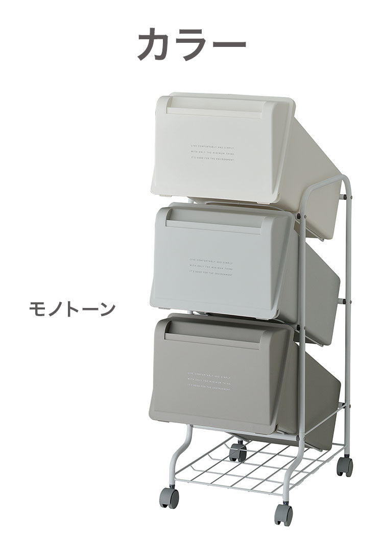 ダストボックス ゴミ箱 縦型 21L×3段 ごみ箱 フタ付き 20L袋 袋止め付き スタンドダストボックス 大容量 スリム 隙間 省スペース キッチン 台所 オフィス 分別 缶 ビン ペットボトル 整頓 清潔(代引不可)