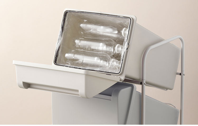 ダストボックス ゴミ箱 縦型 21L×4段 ごみ箱 フタ付き 20L袋 袋止め付き スタンドダストボックス 大容量 スリム 隙間 省スペース キッチン 台所 オフィス 分別 缶 ビン ペットボトル 整頓 清潔(代引不可)