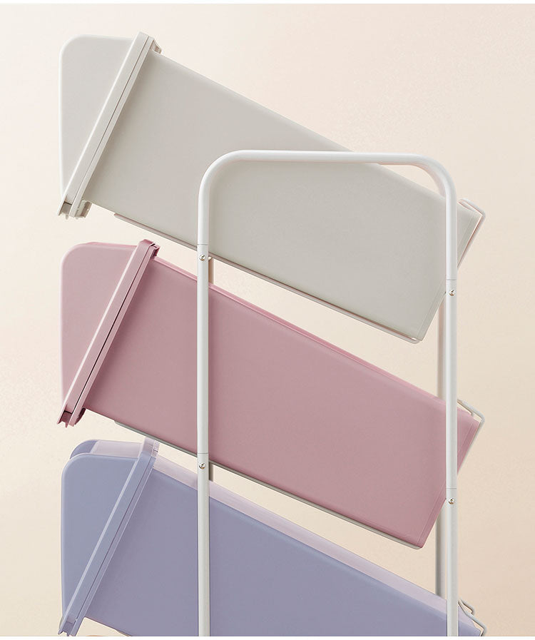 ダストボックス ゴミ箱 縦型 21L×4段 ごみ箱 フタ付き 20L袋 袋止め付き スタンドダストボックス 大容量 スリム 隙間 省スペース キッチン 台所 オフィス 分別 缶 ビン ペットボトル 整頓 清潔(代引不可)