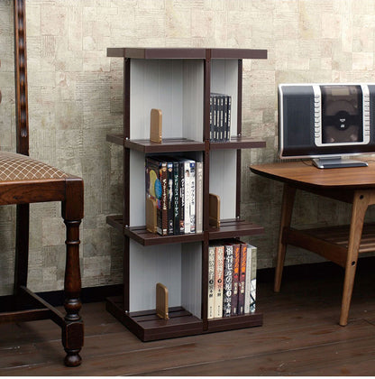 日本製 回転式ラック デビック 3段 本棚 コミック A5サイズ 同人誌 DVD ビデオ CD ゲームソフト 大容量 ディスプレイラック シェルフ(代引不可)