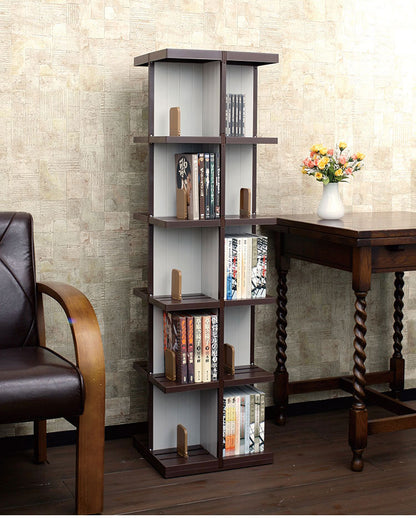 日本製 回転式ラック デビック 5段 本棚 コミック A5サイズ 同人誌 DVD ビデオ CD ゲームソフト 大容量 ディスプレイラック シェルフ(代引不可)