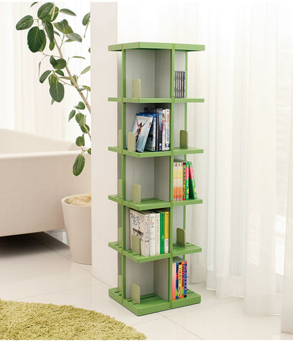 日本製 回転式ラック デビック 5段 本棚 コミック A5サイズ 同人誌 DVD ビデオ CD ゲームソフト 大容量 ディスプレイラック シェルフ(代引不可)