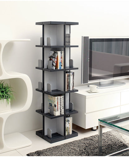 日本製 回転式ラック デビック 5段 本棚 コミック A5サイズ 同人誌 DVD ビデオ CD ゲームソフト 大容量 ディスプレイラック シェルフ(代引不可)