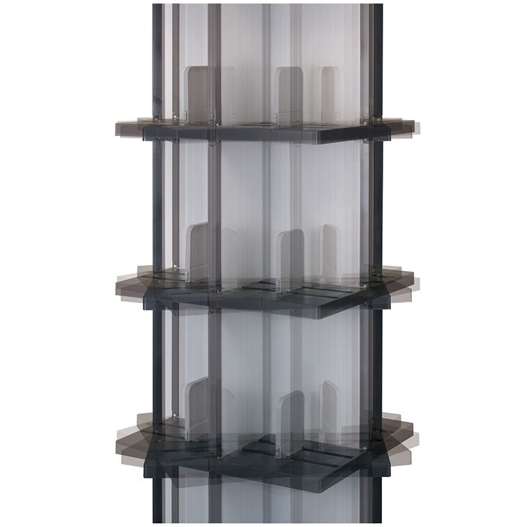 日本製 回転式ラック デビック 5段 本棚 コミック A5サイズ 同人誌 DVD ビデオ CD ゲームソフト 大容量 ディスプレイラック シェルフ(代引不可)