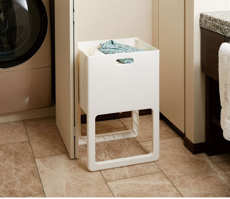 日本製 折りたたみ&脚付バスケット Acot アコット 折りたたみバスケット 折り畳み かご ランドリーバスケット 洗濯かご 折りたたみ式 折り畳み コンパクト(代引不可)