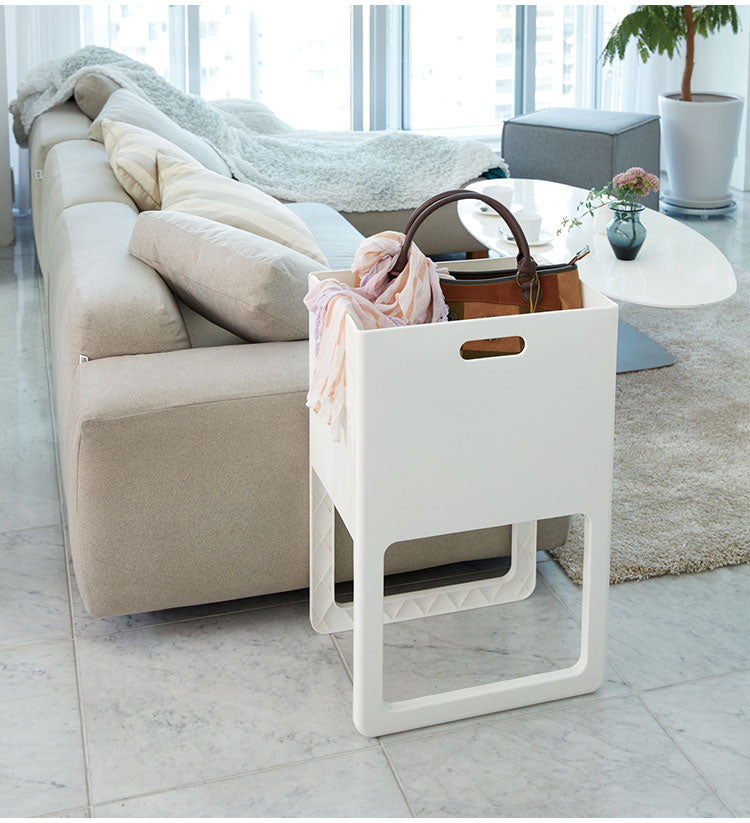 日本製 折りたたみ&脚付バスケット Acot アコット 折りたたみバスケット 折り畳み かご ランドリーバスケット 洗濯かご 折りたたみ式 折り畳み コンパクト(代引不可)