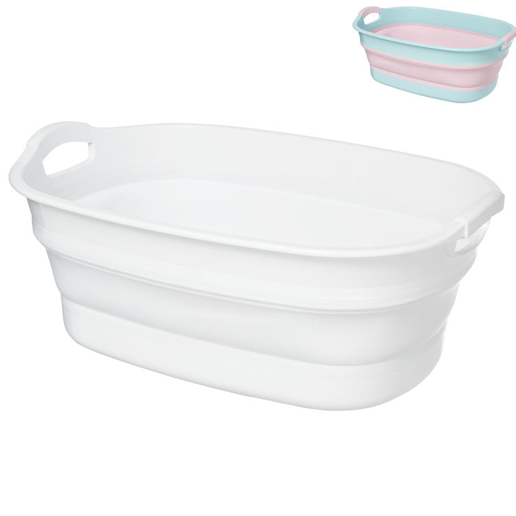 日本製 折りたたみ ソフトタブ ワイド 23L 折り畳み つけ置き タブ バスケット 水抜き栓付き 洗濯かご ランドリーバスケット つけ置き洗い(代引不可)