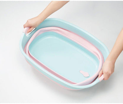 日本製 折りたたみ ソフトタブ ワイド 23L 折り畳み つけ置き タブ バスケット 水抜き栓付き 洗濯かご ランドリーバスケット つけ置き洗い(代引不可)