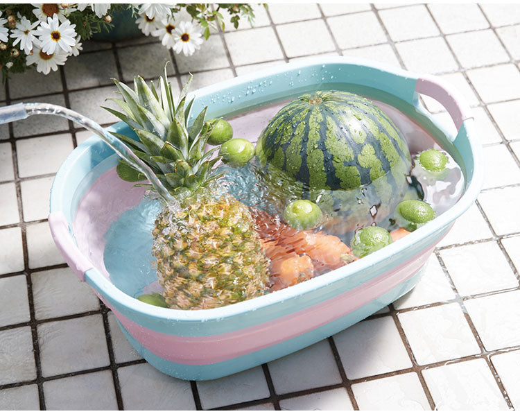 日本製 折りたたみ ソフトタブ ワイド 23L 折り畳み つけ置き タブ バスケット 水抜き栓付き 洗濯かご ランドリーバスケット つけ置き洗い(代引不可)