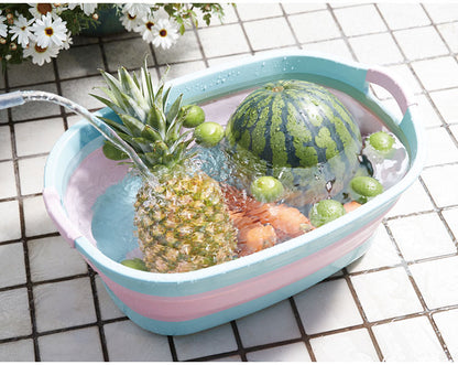 日本製 折りたたみ ソフトタブ ワイド 23L 折り畳み つけ置き タブ バスケット 水抜き栓付き 洗濯かご ランドリーバスケット つけ置き洗い(代引不可)