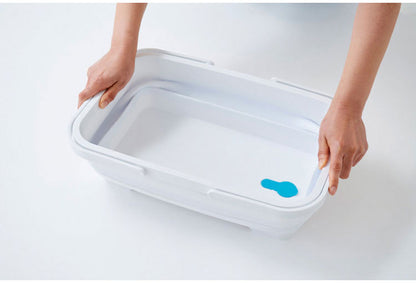 日本製 折りたたみ ソフトバスケット 持ち手付き 15L 折り畳み つけ置き タブ バスケット 水抜き栓付き 洗濯かご ランドリーバスケット つけ置き洗い(代引不可)