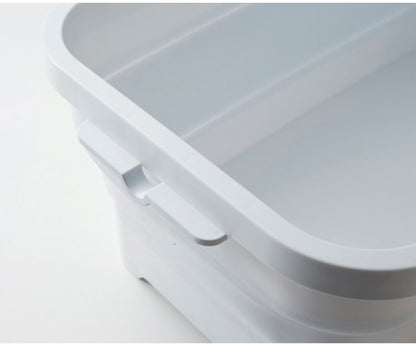 日本製 折りたたみ ソフトバスケット 持ち手付き 15L 折り畳み つけ置き タブ バスケット 水抜き栓付き 洗濯かご ランドリーバスケット つけ置き洗い(代引不可)