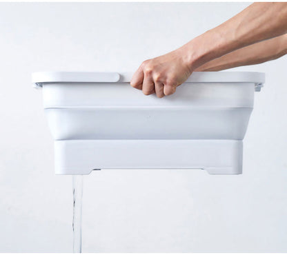 日本製 折りたたみ ソフトバスケット 持ち手付き 15L 折り畳み つけ置き タブ バスケット 水抜き栓付き 洗濯かご ランドリーバスケット つけ置き洗い(代引不可)