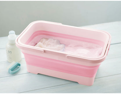 日本製 折りたたみ ソフトバスケット 持ち手付き 15L 折り畳み つけ置き タブ バスケット 水抜き栓付き 洗濯かご ランドリーバスケット つけ置き洗い(代引不可)