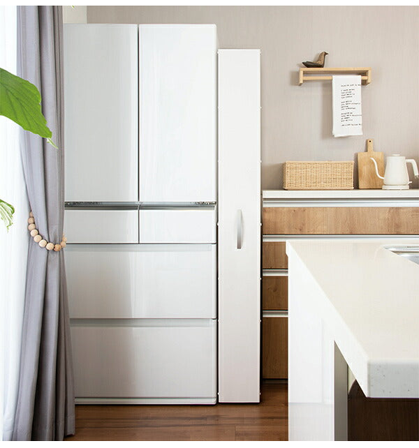 トールワゴン 幅20cm ハイタイプ 隙間ワゴン すき間ワゴン すき間収納 隙間収納 スリムワゴン キッチンワゴン キッチン収納 ストッカー 冷蔵庫横 隙間 ラック キャスター 棚 ブラック ホワイト(代引不可)