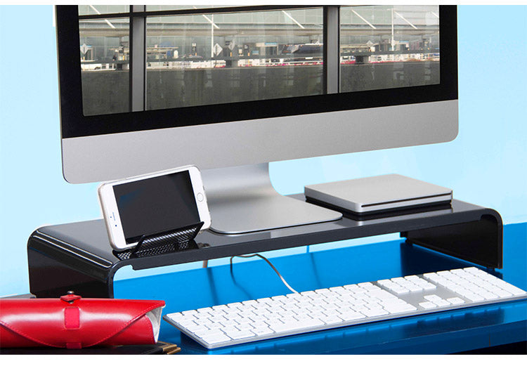 日本製 モニター台 幅54cm 奥行22cm スリム パソコン モニター置き台 コの字 ラック 頑丈 スチール製 ブラック ホワイト 黒 白 リモートワーク 在宅勤務 卓上ラック PCラック 棚 デスク 机(代引不可)