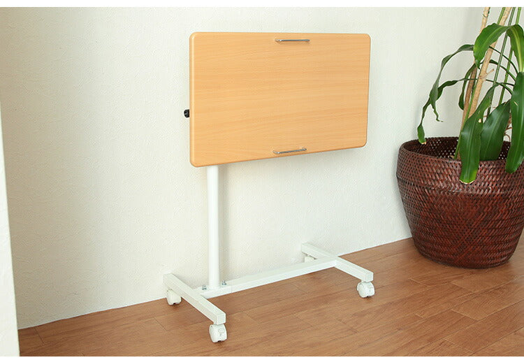 昇降式テーブル 天板角度調節 高さ調節 サイドテーブル 幅60 キャスター テレワーク 在宅 介護 ベッドサイド テーブル 昇降テーブル デスク コの字 ソファテーブル(代引不可)