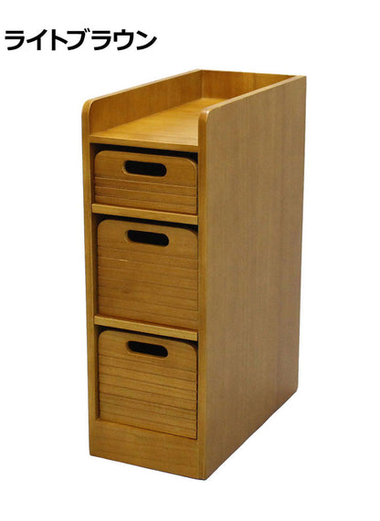 天然木桐材の軽量トレイワゴン 幅20×3段 完成品 隠しキャスター 収納ワゴン トレー 棚 収納 ラック チェスト ワゴン サイドテーブル リビング 寝室 玄関 棚板 可動式 高さ調節可能 トレイ 持ち運び(代引不可)