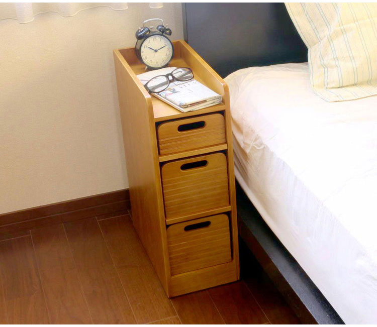 天然木桐材の軽量トレイワゴン 幅20×3段 完成品 隠しキャスター 収納ワゴン トレー 棚 収納 ラック チェスト ワゴン サイドテーブル リビング 寝室 玄関 棚板 可動式 高さ調節可能 トレイ 持ち運び(代引不可)