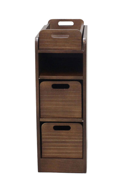 天然木桐材の軽量トレイワゴン 幅20×3段 完成品 隠しキャスター 収納ワゴン トレー 棚 収納 ラック チェスト ワゴン サイドテーブル リビング 寝室 玄関 棚板 可動式 高さ調節可能 トレイ 持ち運び(代引不可)