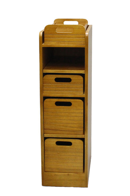 天然木桐材の軽量トレイワゴン 幅20×4段 完成品 隠しキャスター 収納ワゴン トレー 棚 収納 ラック チェスト ワゴン サイドテーブル リビング 寝室 玄関 棚板 可動式 高さ調節可能 トレイ 持ち運び(代引不可)