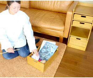 天然木桐材の軽量トレイワゴン 幅30×4段 完成品 隠しキャスター 収納ワゴン トレー 棚 収納 ラック チェスト ワゴン サイドテーブル リビング 寝室 玄関 棚板 可動式 高さ調節可能 トレイ 持ち運び(代引不可)