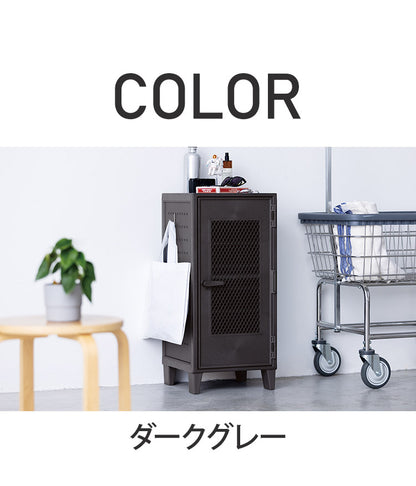 ロッカー風収納ケース メッシュ ペグボード付き 扉 キャビネット ラック 棚 収納ボックス プラスチック収納 フィッツ Fits おしゃれ シンプル(代引不可)