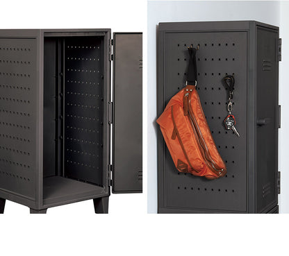 ロッカー風収納ケース ペグボード付き 扉 キャビネット ラック 棚 収納ボックス プラスチック収納 フィッツ Fits おしゃれ シンプル(代引不可)