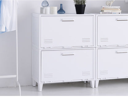 フラップ収納ケース ワイド ペグボード付き 扉 キャビネット ラック 棚 収納ボックス プラスチック収納 フィッツ Fits おしゃれ シンプル(代引不可)