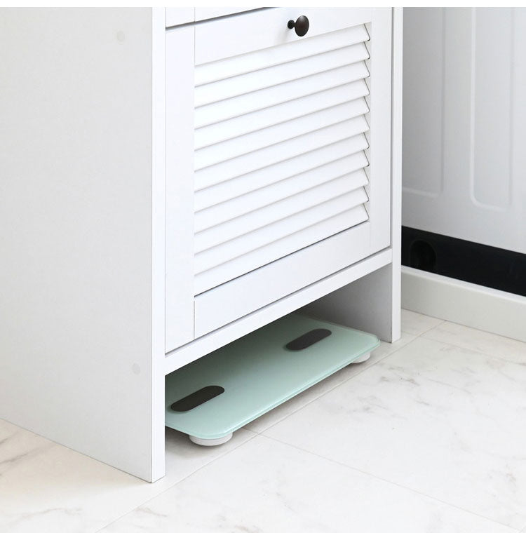 隙間収納 奥行30cm すきま収納 ホワイト 洗面所 ルーバー扉 ランドリー収納 ランドリーボックス 2段 スリム タオル収納 シューズラック 収納棚 縦長 おしゃれ 北欧 スリム収納