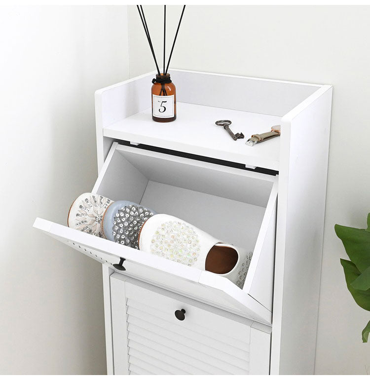 隙間収納 奥行30cm すきま収納 ホワイト 洗面所 ルーバー扉 ランドリー収納 ランドリーボックス 2段 スリム タオル収納 シューズラック 収納棚 縦長 おしゃれ 北欧 スリム収納