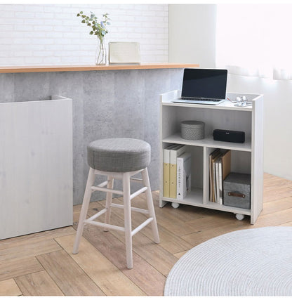 カウンター下収納 奥行30 キッチンホワイト 収納 おしゃれ キャスター ワゴン 幅60 可動棚 キッチンカウンター 隙間収納 ホワイト 木製 シンプル 北欧 スリム かわいい コンパクト