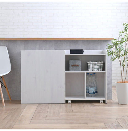 カウンター下収納 奥行30 キッチンホワイト 収納 おしゃれ キャスター ワゴン 幅60 可動棚 キッチンカウンター 隙間収納 ホワイト 木製 シンプル 北欧 スリム かわいい コンパクト