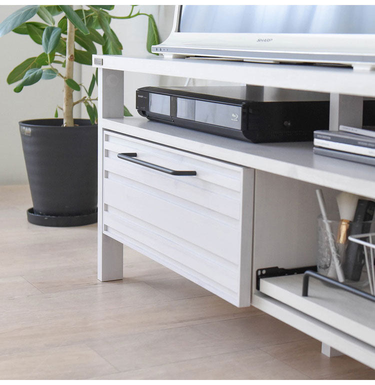 テレビ台 TVボード ローボード ホワイト おしゃれ 引き出し スライド 収納 木製 棚付 ゲーム機収納リビングテーブル 幅120cm 白 シンプル かわいい
