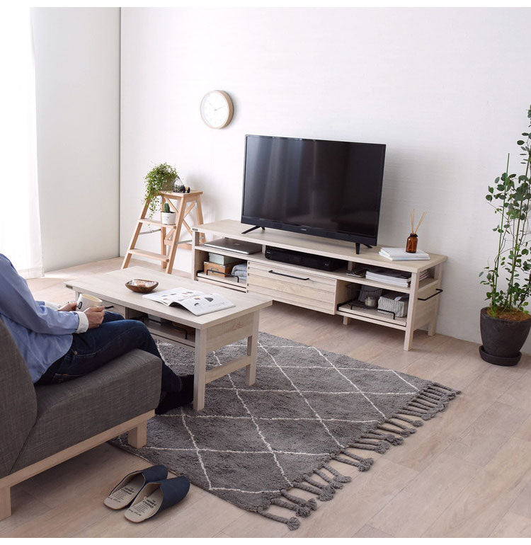 テレビ台 TVボード ローボード テレビボード アイボリー おしゃれ 引き出し スライド 収納 木製 棚付 ゲーム機収納リビングテーブル 幅150cm 白 シンプル かわいい モノトーン