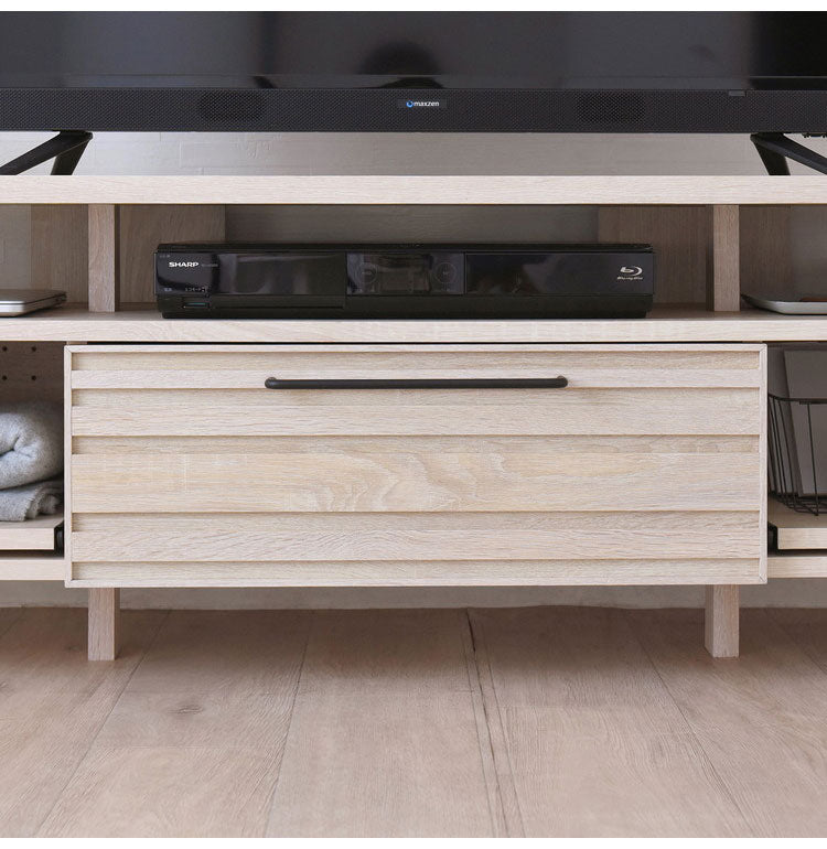テレビ台 TVボード ローボード テレビボード アイボリー おしゃれ 引き出し スライド 収納 木製 棚付 ゲーム機収納リビングテーブル 幅150cm 白 シンプル かわいい モノトーン