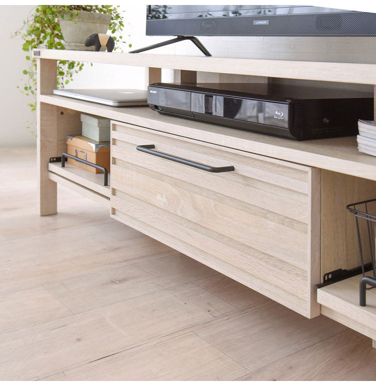 テレビ台 TVボード ローボード テレビボード アイボリー おしゃれ 引き出し スライド 収納 木製 棚付 ゲーム機収納リビングテーブル 幅150cm 白 シンプル かわいい モノトーン