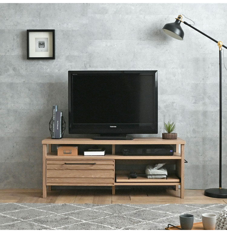 テレビ台 TVボード ローボード グレーナチュラル おしゃれ 引き出し スライド 収納 木製 棚付 ゲーム機収納リビングテーブル 幅120cm 白 シンプル かわいい