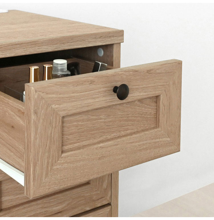 ドレッサー デスク 兼用 ドレッサーデスクグレーナチュラル コンパクト メイク 椅子付き 可愛い おしゃれ かわいい 白 コンセント付き 収納 鏡台 ミラー 女の子 スツール 韓国 木製 幅80cm