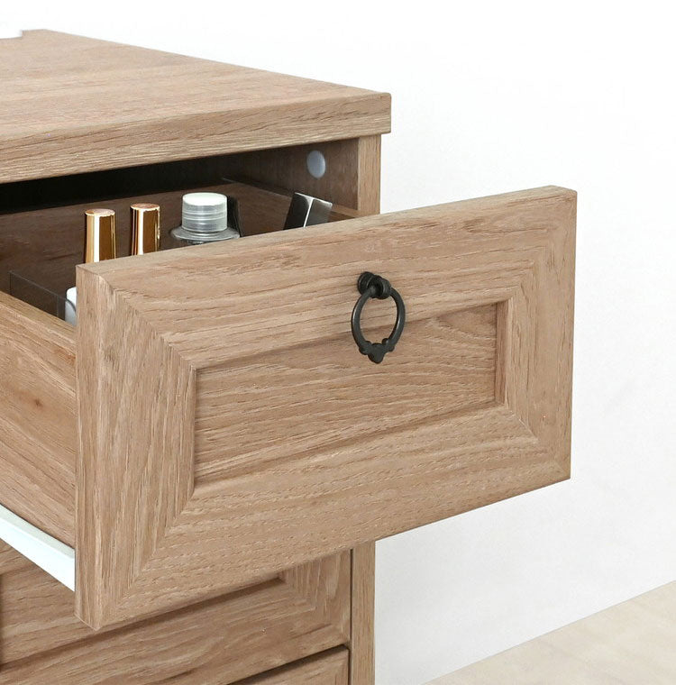 ドレッサー デスク 兼用 ドレッサーデスクグレーナチュラル コンパクト メイク 椅子付き 可愛い おしゃれ かわいい 白 コンセント付き 収納 鏡台 ミラー 女の子 スツール 韓国 木製 幅80cm