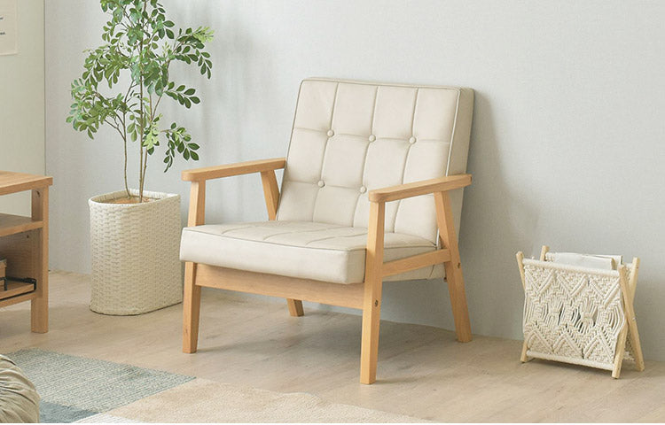 1人掛けソファー 肘付き 幅67.5cm 奥行70cm 高さ72cm 省スペース 1P 合皮 肘付き 木製 かわいい sofa 北欧 韓国インテリア レトロ シック ROCOLOR ロコラ(代引不可)