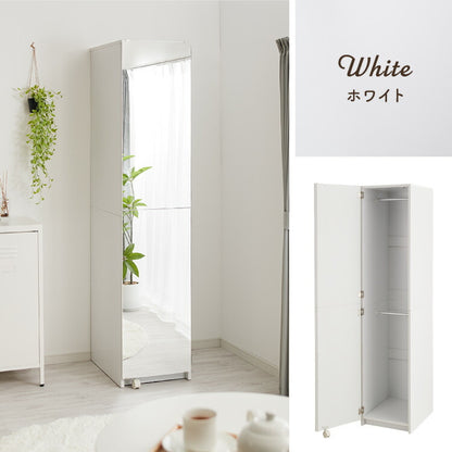 ワードローブ クローゼット 幅40cm ミラー扉 ポール2段 間仕切り 衣類収納 洋服タンス 木製 姿見 チェスト リビング 子供部屋 仕切り ワンルーム 一人暮らし おしゃれ かわいい 新生活 シンプル 寝室