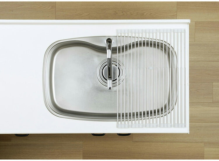 下村企販 日本製 燕三条 たためてしまえる伸縮水切り ワイド 幅36.8~59 奥行39.3 シンクに渡せる 伸縮水切りラック コンパクト シンク上 水切り 食器 野菜 水切りラック 棚 すのこ ステンレス 伸縮式