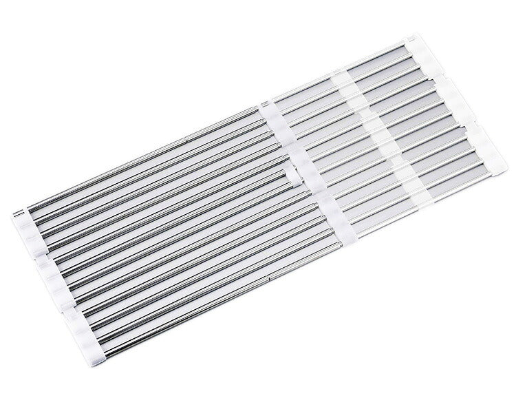 下村企販 日本製 燕三条 たためてしまえる伸縮水切り スリム 幅36.8~59 奥行23.2 シンクに渡せる 伸縮水切りラック コンパクト シンク上 水切り 食器 野菜 水切りラック 棚 すのこ ステンレス 伸縮式