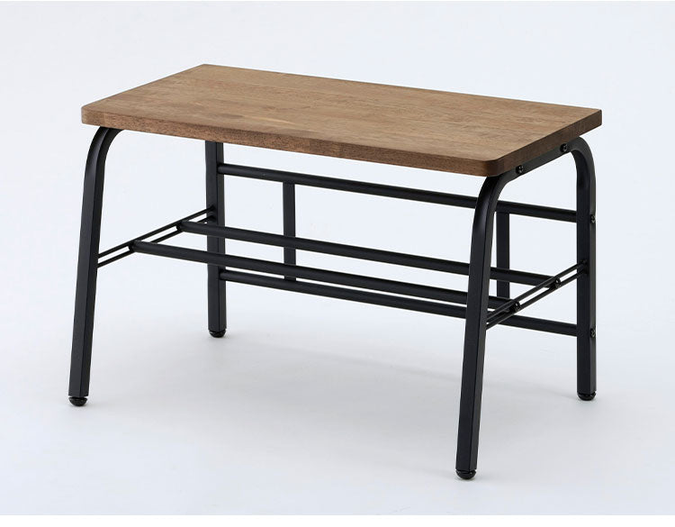 下村企販 日本製 燕三条 耐荷重100kg ラバーウッド玄関ベンチ 幅60cm 頑丈 棚付きベンチ 収納付き 玄関収納 玄関ベンチ シューズラック 腰掛け おしゃれ