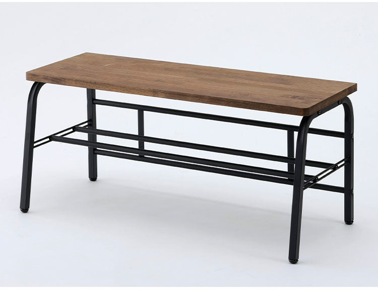 下村企販 日本製 燕三条 耐荷重100kg ラバーウッド玄関ベンチ 幅85cm 頑丈 棚付きベンチ 収納付き 玄関収納 玄関ベンチ シューズラック 腰掛け おしゃれ