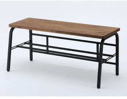 下村企販 日本製 燕三条 耐荷重100kg ラバーウッド玄関ベンチ 幅85cm 頑丈 棚付きベンチ 収納付き 玄関収納 玄関ベンチ シューズラック 腰掛け おしゃれ