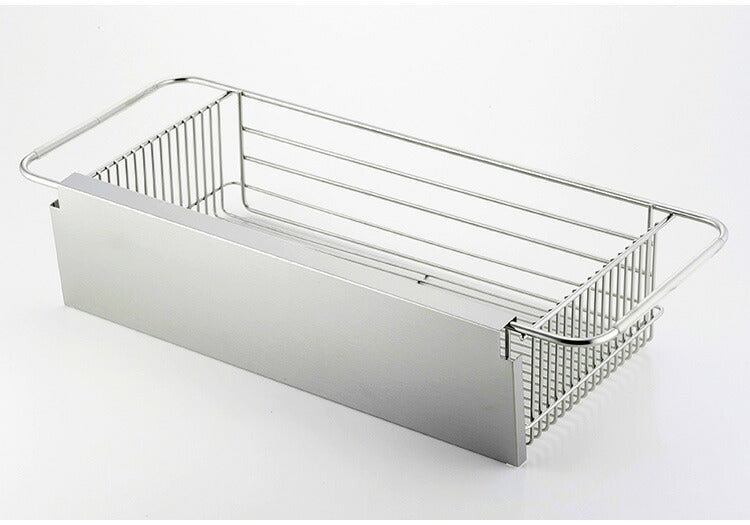 下村企販 日本製 燕三条 シンクイン水切り 水撥ねガード付き シンクに渡せる 水切りラック 水切りかご バスケット 幅20.2 奥行48 作業台 水切り ステンレス