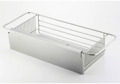 下村企販 日本製 燕三条 シンクイン水切り 水撥ねガード付き シンクに渡せる 水切りラック 水切りかご バスケット 幅20.2 奥行48 作業台 水切り ステンレス